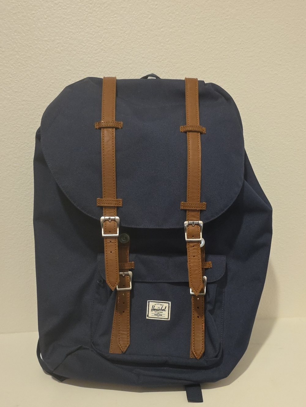 Herschel Supply Company Navy Backpack with Brown Straps NWOT